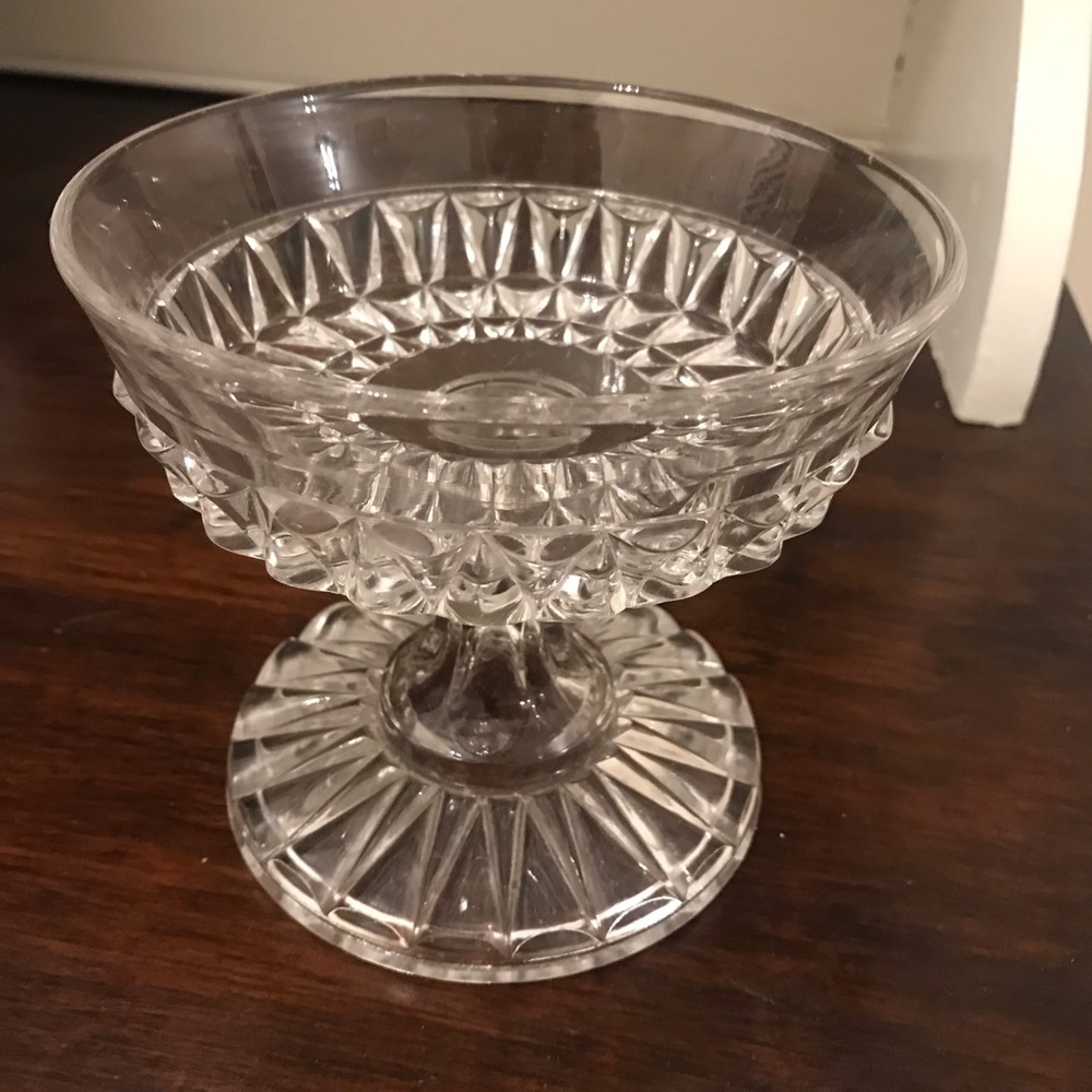 Vintage Clear Cut Glass Candy Dish